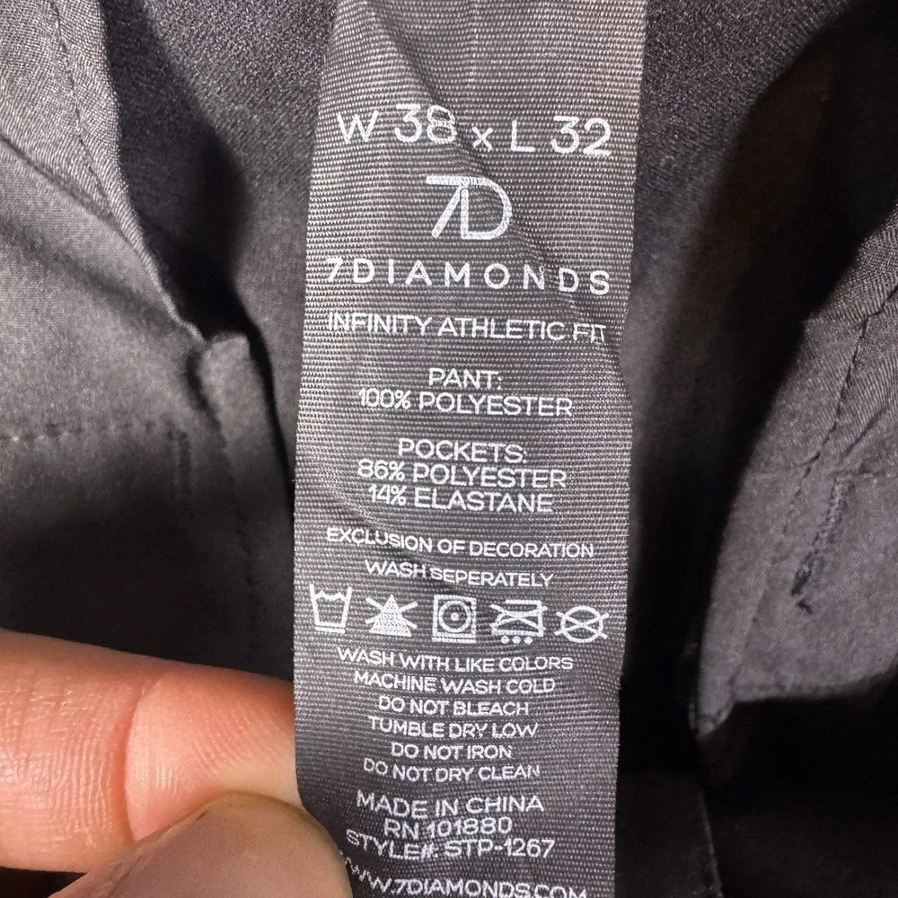 7 Diamonds Infinity Pants Mens 38x32 Athletic‎ Performance Tech Wicking STP-1267
